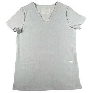 Figs Casma Three Pocket Women’s Gray Uniform Scrub Top V-Neck Size XS